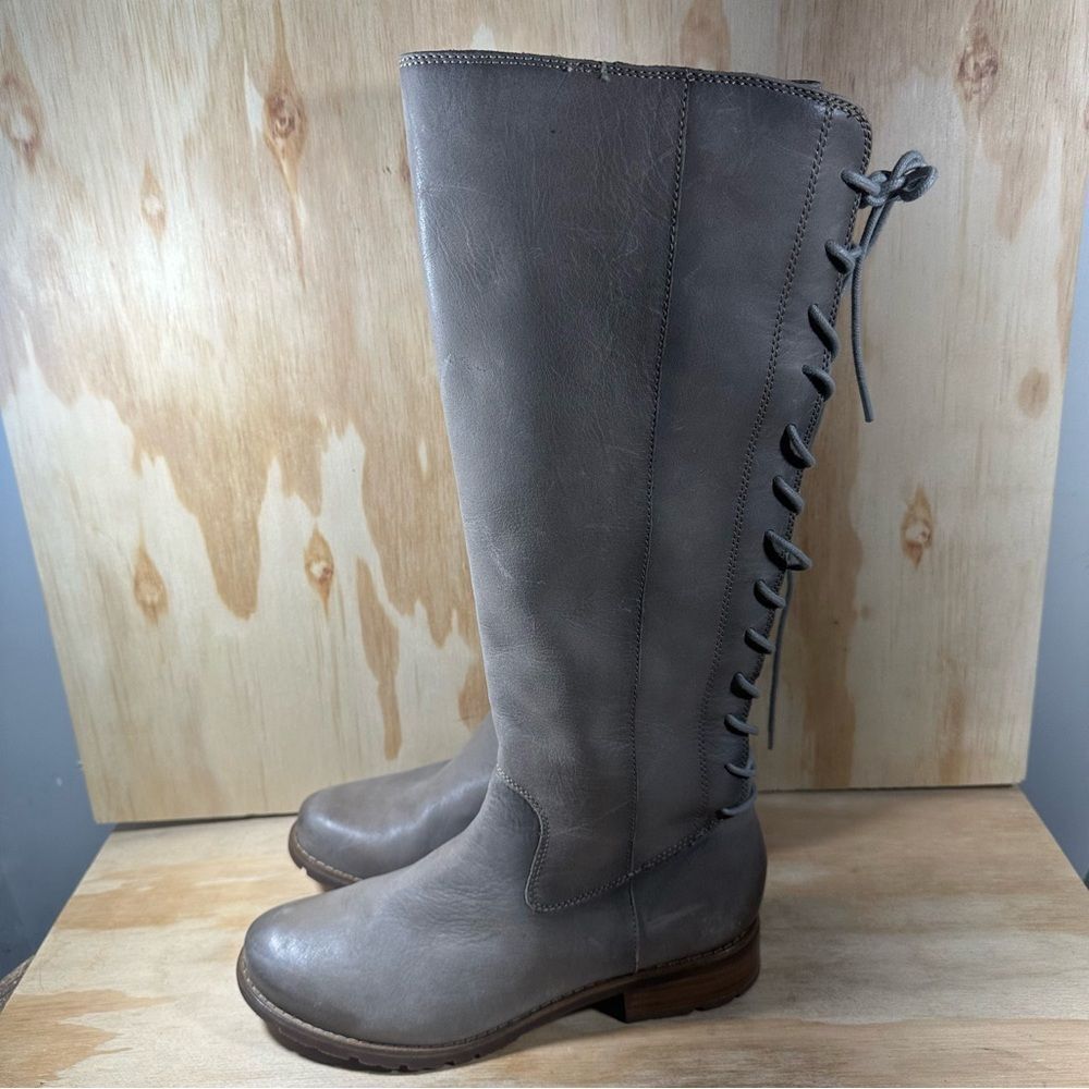Sofft Sharnell Tall Gray Leather Boots Women’s Size 8.5